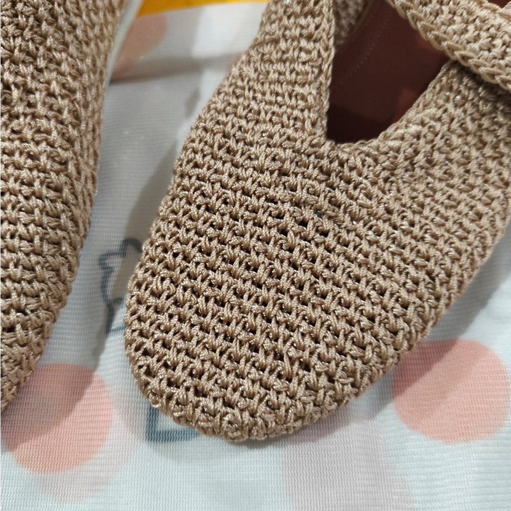 Alaïa Beige Crochet Mary Jane Flats - Picture 3 of 10